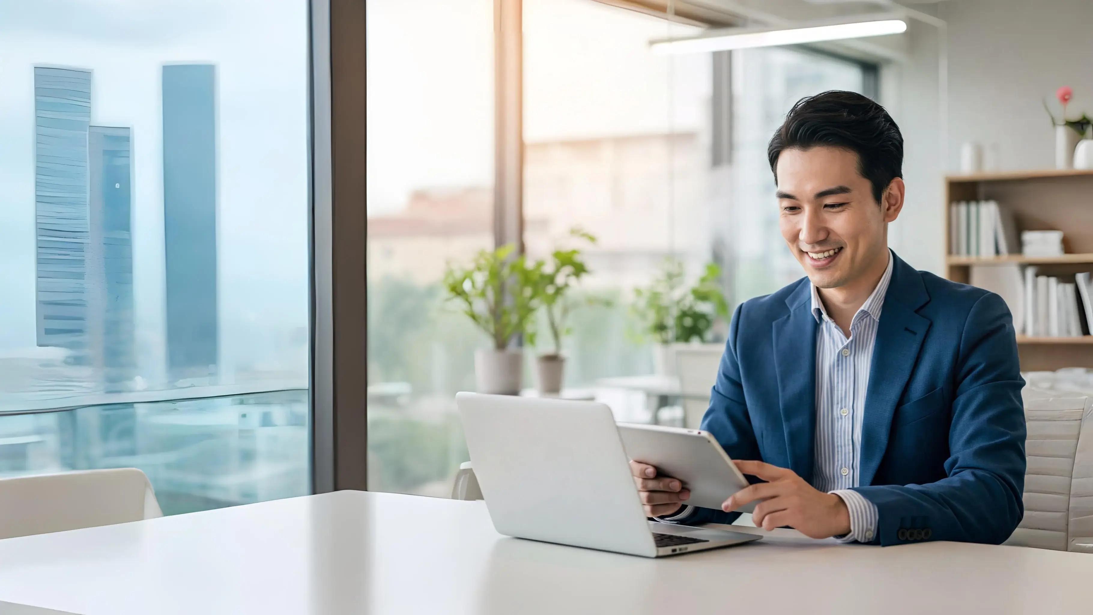 Man working on laptop